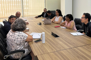 Vereadores participam de reunião no Ministério da Saúde, em Brasília.