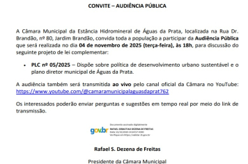 Participe da Audiência Pública sobre o Desenvolvimento Urbano Sustentável e Plano Diretor