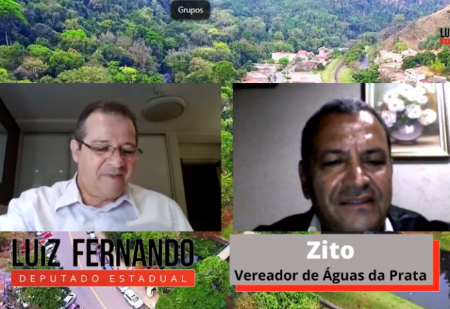 Presidente da Câmara participa de live com o deputado estadual Luiz Fernando Teixeira em busca de apoio para a solução de problemas da cidade 